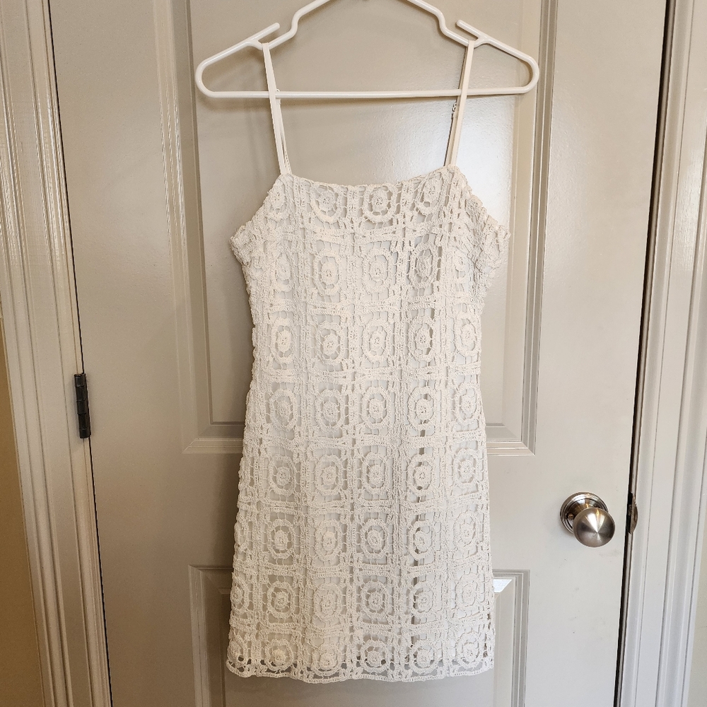 Aqua Crochet mini Dress